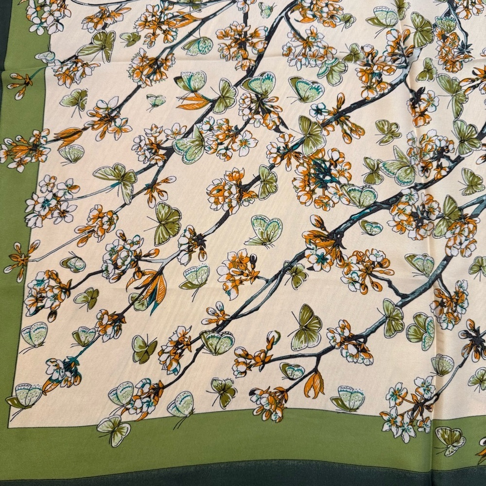 Vibrant Fall Scarf with butterfly print - Picture 4 of 5